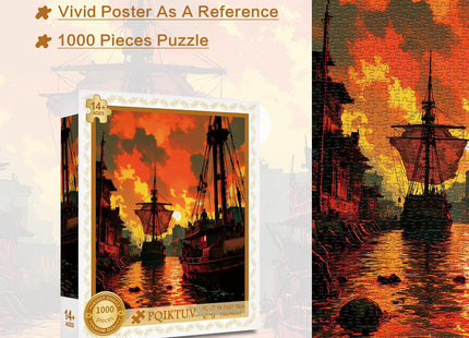PQIKTUV Jigsaw Puzzles 1000 Pieces Sailboat at Sunset