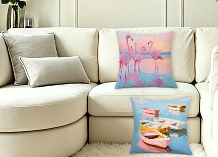 XUNLURY Pastel Nautical Ocean Throw Pillow Covers 18x18 Set of 2