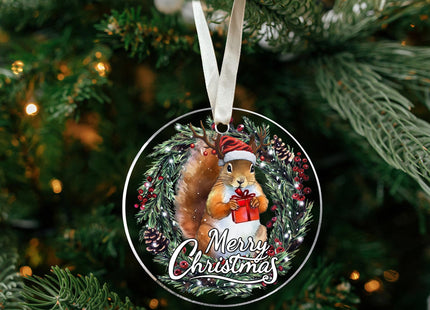 Acrylic Squirrel Christmas Ornaments - Xmas Gifts for Squirrel Lovers