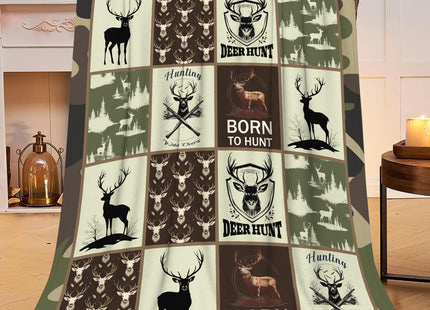 Deer Hunting Blanket Hunt Deer Throw Blanket Gifts for Girls Women Kids Boys Adults Men Super Soft Cozy Plush Fluffy Fuzzy Fleece Blanket Home Decor 40''X50''