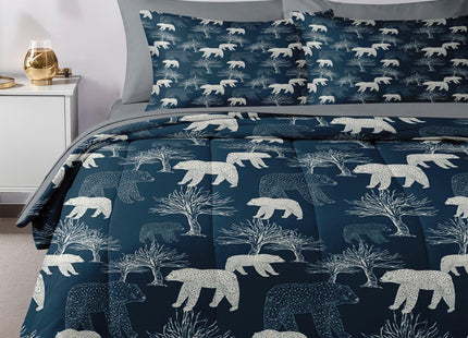 Boewywh Twin Comforter Set with Sheets, 5 Pieces Bear Woodland Bedding