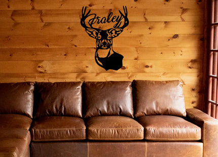Custom Rustic Deer Signs with Name Hunter Metal ACM Wall Art Gifts for Men