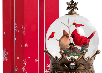 Cardinal Christmas Snow Globe, Lighted 2 Cardinal Musical Water Lantern with Swirling Glitter, Christmas Holiday Party Gifts and Decorations