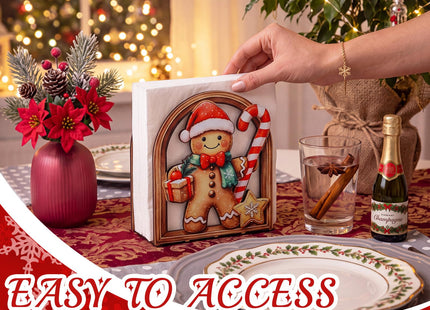 Cinnvoice Christmas Paper Towel Holder Gingerbread Man Napkin Holder