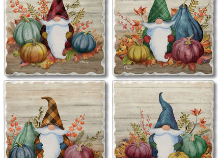 Thirstystone Autumn Gnomes 4 Pack Assorted Tumbled Tile Stone Coasters