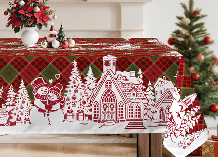 Arquiel Christmas Tablecloth 60 x 120 in Rectangular, Santa Reindeer Print