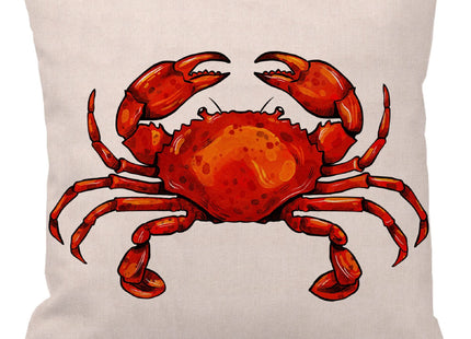 Leaveland Red Crab Sea Ocean Marine Animal 18x18 Inch Cotton Linen Square Throw Pillow Case Decorative Durable Encasement Cushion Slipcover Home Decor Standard Size Pillowcase