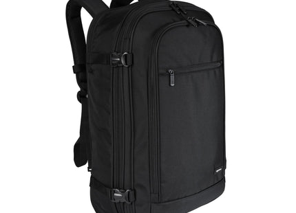 Amazon Basics Travel Backpack,Carry-On with Laptop Compartment, 1.55 cu. ft. Capacity,Expandable for 10% Extra Space,Convertible Backpack & Shoulder Bag,Multiple Pockets,13.8"W x 21.5"H x 9.5"D, Black