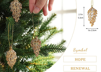 Spun Glass Pinecone Christmas Ornaments for Tree