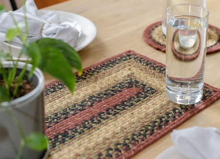 Homespice Highland Jute Braided Table Runner for Cabin Decor, Rect 11x36