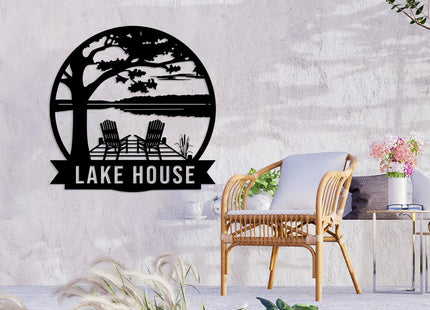 Personalized Lake House Metal Sign, Custom Lake House Name Sign, Camping Metal Decor, Front Porch Decor, Forest Cabin, Cabin, Villa, Fire Pit