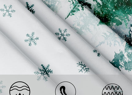 Winter Green Pine Tree Table Cloth Round Xmas Red Cardinal Bird Snowflake Tablecloth 60 Inch Decor Washable Stain and Wrinkle Resistant Winter Round Table Cover for Dining Picnic