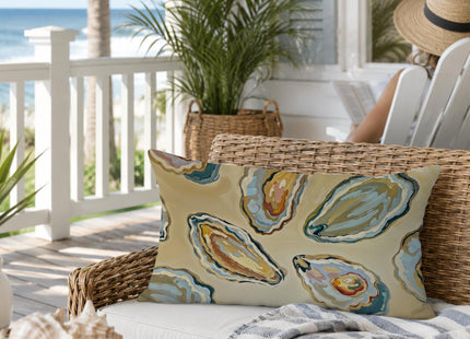 Exqcom Abstract Oyster Coastal Beach Pillow Covers 12x20, Beachy Room Decor Aesthetic, Retro Coastal Ocean Oyster Shell Decorative Lumbar Pillow Covers for Home Bedroom Living Room