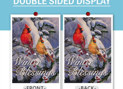 Furiaz Winter Blessings Cardinal Large Decorative House Flag