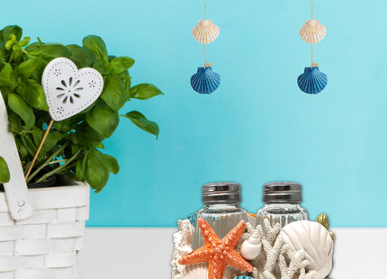 Seaside Splendor Salt and Pepper Shakers Set - Starfish Seashells Holder