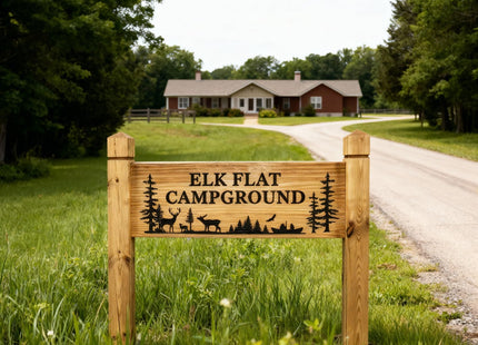 Personalised Outdoor House Sign for Camping Custom Engraved Wooden Address Sign with Stake Cabin Door Number Street Small Driveway Signs Business Signs Housewarming Gift