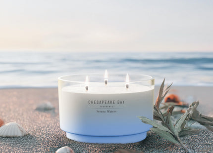 Chesapeake Bay, 14.5oz Serene Waters Scented Candle, Mood Evoking Fragrance, Sea Glass-Inspired Jar, Premium Soy Blend Wax with Essential Oils, Coastal Fragrance for Home Décor or Gifting
