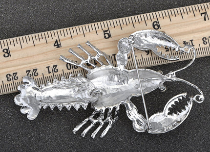 Alilang Nautical Ocean Animal Lobster Crawfish with Movable Tail Novelty Sea Fish Novelty Brooch Pin