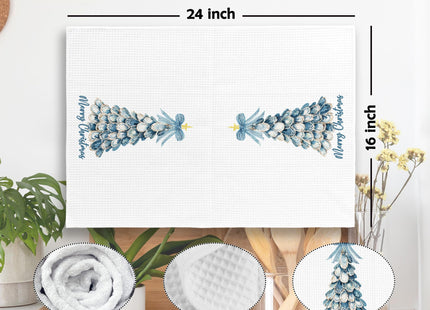 Mcehtle Coastal Beach Oyster Merry Christmas Tree Kitchen Towels,