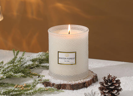 Forest Candle - Large 19oz White Scented Christmas Candle, 88hr Burn Time, Perfect for Home Decor & Gifts