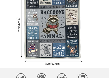Linxher Raccoon Gifts, Gifts for Raccoon Lovers, Cute Raccoons Blanket