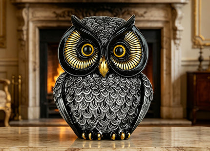 socxiaoshen Owl Figurines for Home Decor,Owl Statue for Shelf Living Room