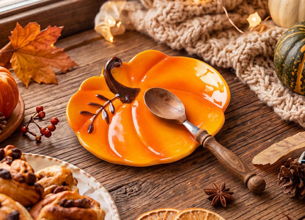 Honeydak Ceramic Pumpkin Spoon Rest for Kitchen Counter