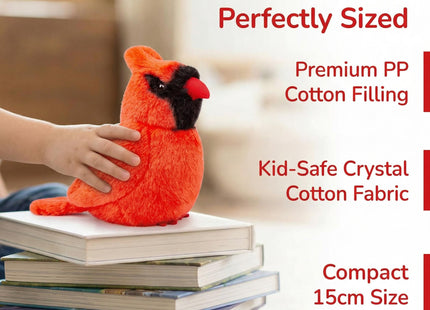 Frankiezhou Home Red Cardinal Bird Plush Toy - Realistic Northern Cardinal Stuffed Animals 6inch, Soft Plush Cardinal Animal Dolls, Cute Little Red Cardinal Plush for Your Friends
