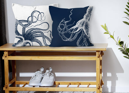 HIWX Coastal Pillow Covers, Nautical Pillow Covers, Nautical Coastal Octopus Pillows Decorative Pillowcase Throw Pillow Cover 18 x 18, Ocean Beach Octopus for Sofa Bed Room Home Decor Set of 2