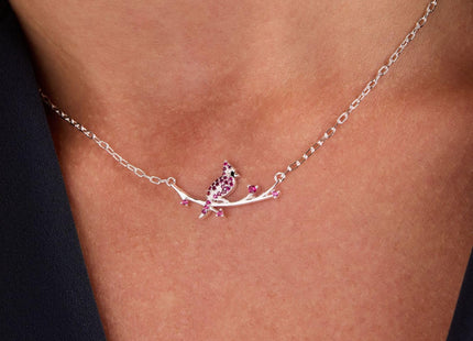 Alex and Ani Cardinal Necklace for Women - Shiny Silver, Ruby & Clear Pavé Accented Necklace Featuring Sacred Cardinal on Branch, Meaningful Cardinal Gifts