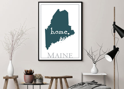 Maine Map Wall Art, Maine Modern Map Poster Print, City Map Wall Decor, Maine City Poster Print, Maine State Poster, Home Wall Decor, Poster - 12x18