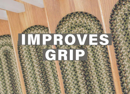 Homespice Pinecone Jute Braided Stair Treads, Oval 8x28 Set of 13