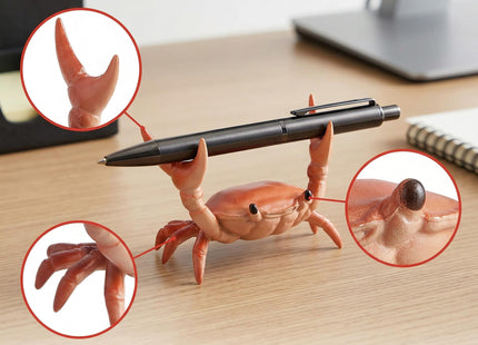 Crab Pen Holder for Desk - 4 PCs Crab Pen Holder, Creative Weightlifting Crab Pencil Stand Holder, Funny Desk Decor for Office Desks, Pencil Stand Holder, Cute Office Decor at Home, School, Studio