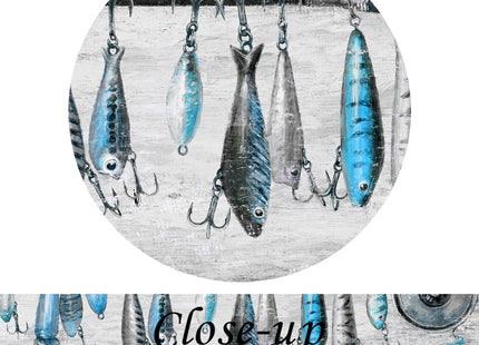 KREATIVE ARTS 3-Piece Vintage Fishing Rod Canvas Wall Art Set 12x16'' Each