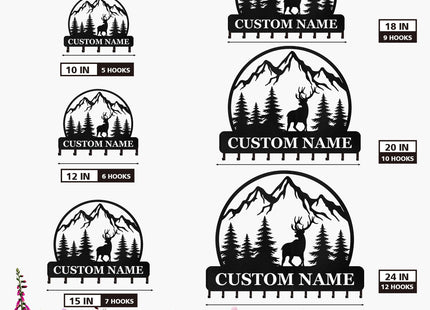 Dyoart, Personalized Key Holder for Wall - Custom Forest Deer Key Rack Hanger with Hooks, Key Holder Wall Mount, Woodland Theme Wall Art Decor Gift, Key Rack Storage for Kitchen, Living Room