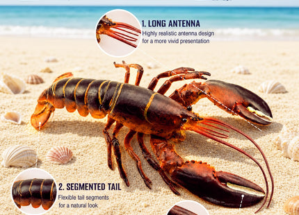 Hiawbon 13 Inch Realistic Lobster Figurine Plastic Lobster