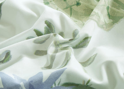 Chezmoi Collection Gregory 5-Piece Serene Lodge Bed in a Bag Twin Comforter Set - Green Blue Cactus Succulent Plant Printed Microfiber Bedding Set