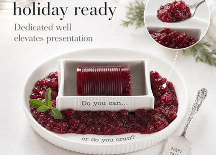 Mud Pie Cranberry Sauce Dish, Ceramic Can Berry Serving Dish Set