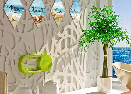FairySandy 4 Pcs Sea Bathroom Wall Decor Seashell Restroom Wall Art