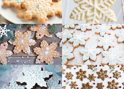 Snowflake Set - 9 Piece Stainless Steel Snowflake Cookie Cutters & 3D Christmas Tree for Christmas Holiday Winter Baking