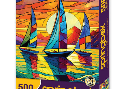 Springbok Sunset Sailing 500 Piece Sailboat Jigsaw Puzzle for Adults