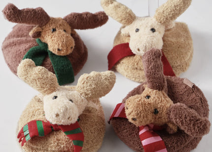 Drinkwear 4-Piece Choc Moose Plush Coasters for Wine, Beer and Cocktail