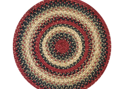 Homespice Highland Braided Placemats for Cabin Decor, Round 15" Set of 2