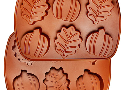 Pumpkin Silicone Molds, 2PCS Fall Jumbo Maple Leaf Pumpkin Ice Cube Trays