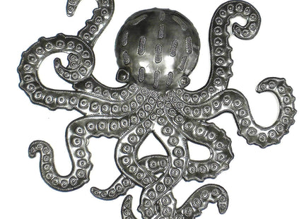 Global Crafts Haitian Metal Octopus Wall Art, 24 in Hanging Sculpture