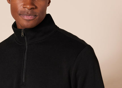 Amazon Essentials Men's Long-Sleeve Quarter-Zip Pullover Fleece Sweatshirt, Midweight, Black, Large