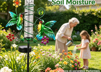 YHSOLAR Hummingbird Rain Gauge Outdoor for Measuring Precipitation