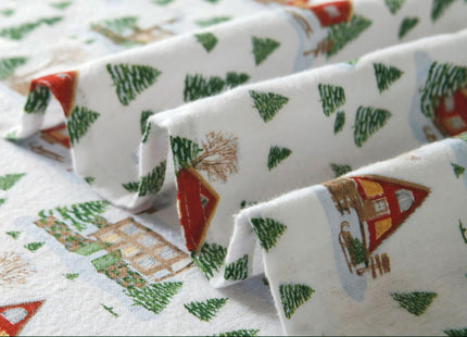 Elegant Comfort Holiday Christmas Flannel Sheet Set, Twin, Cozy Lodge