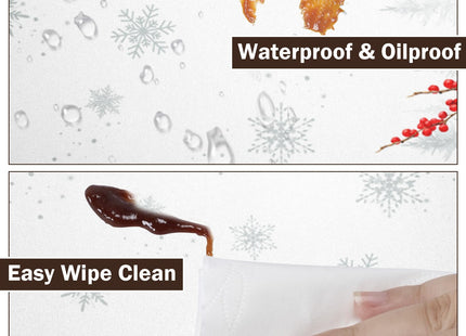 Winter Round Fitted Tablecloth with Elastic Edge,Water-Resistant Reusable Christmas Cardinal Bird Snowflake Red Table Cover for 44-48" Stretch Table Cloth for Dinner Indoor Outdoor Party Patio