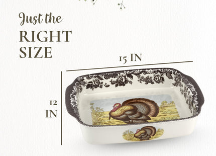 Spode – Woodland – Spode Woodland Handled Lasagna Dish - Brown/White
